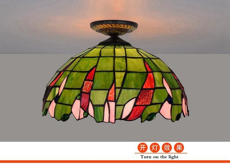 Creative Green Retro Tiffany Lamp Stained Glass Pendant Lights for Bar Restaurant Glass Light (WH-TA-25)