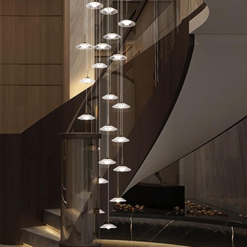 Staircase Long Crystal Chandelier Hotel Restaurant Bedroom Living Room Chandelier