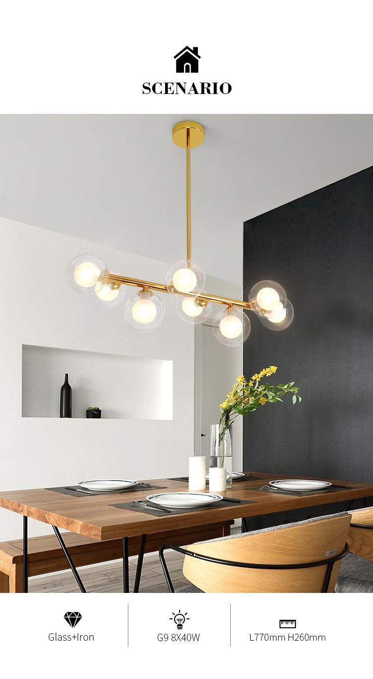 Modern European Style Round Glass LED Chandeliers Lighting for Living Room