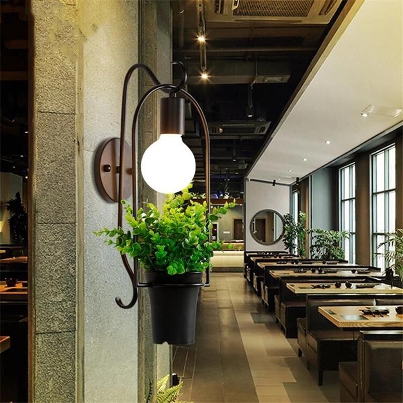 Nordic Wall Lamp Industrial Vintage Iron Metal Plant Wall Lamp (WH-OR-177)