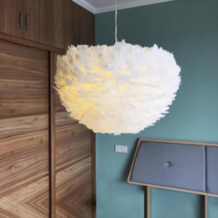 Round Feather Pendant Lamp for Kids Room Children Room Indoor Home Decor (WH-AP-78)