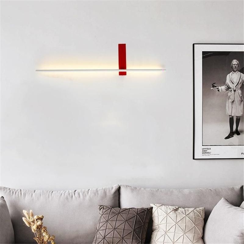 Nordic Designer Minimalist Long Strip Wall Lamp Living Room Hallway Art Creative Iron Line Wall Lights Bedroom Bathroom Lights