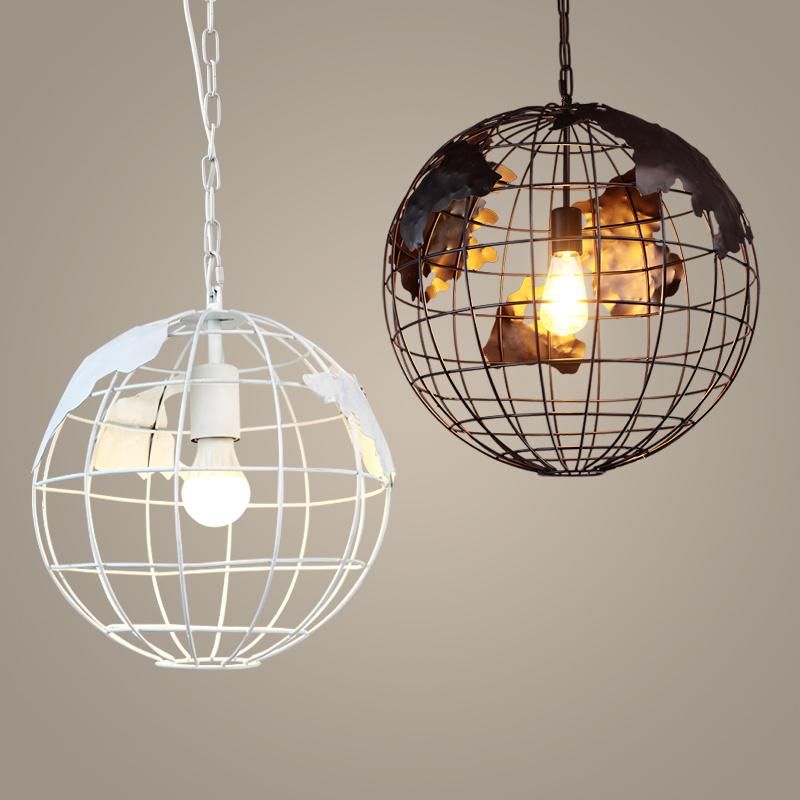 Retro Pendant Light Fittings Indoor Home Lighting Black White Color (WH-VP-41)