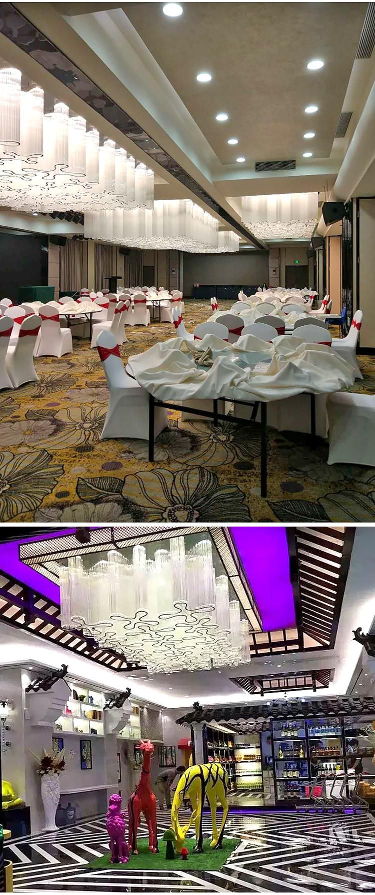 White Flower Shape Luxury Modern Stair Hotel Banquet Hall Huge Project Custom Chandelier Lamp
