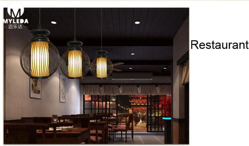 Chinese Restaruant Design Rattan Bamboo Pendant Light
