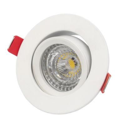 White Round Tilt Lighting Fixture GU10 MR16 Downlight Housing Holder (LT2208)