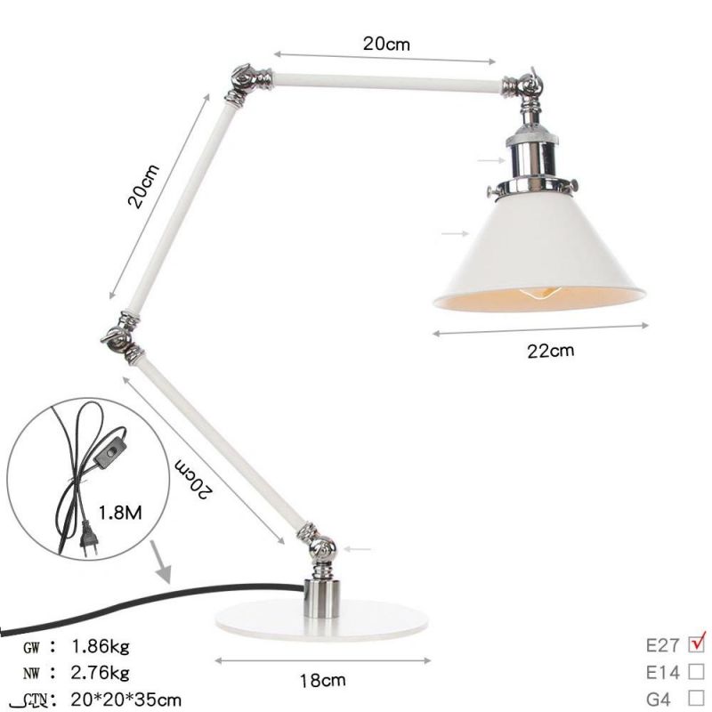 Lamp Shades Desk Lamp Home Decoration Vintage Table Lamp High Quality Metal Retro LED Modern Electric Iron 2-Year Table Lamp