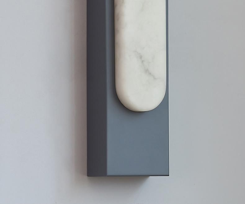 Hotel Villa Gate Pillar Outdoor Water Proof Stainless Steel Imitate Marble Lampshade Wall Lamps