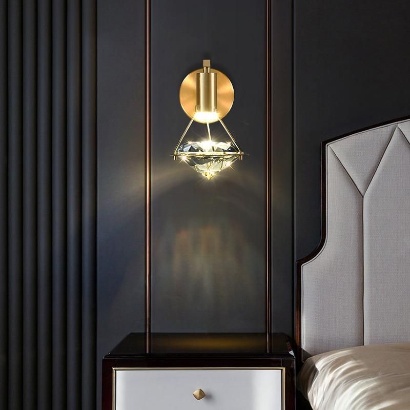 Light Luxury Bedroom Bedside Wall Lamp Living Room Corridor Crystal Diamond Light