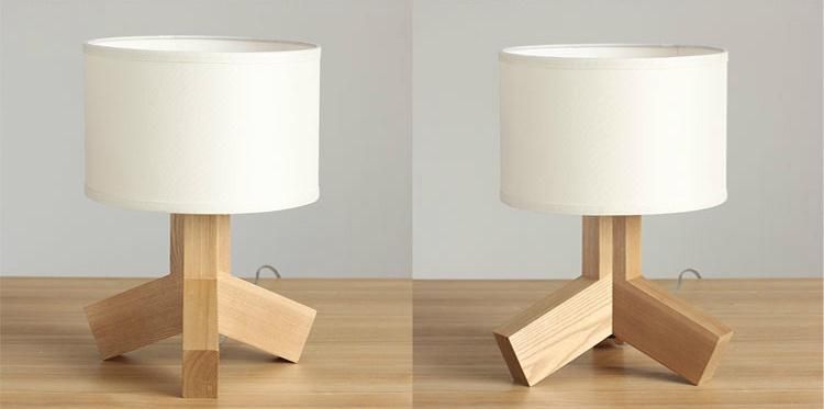 Wooden Short Tripod Design Floor Lamp Table Lamp Bedside Lamp