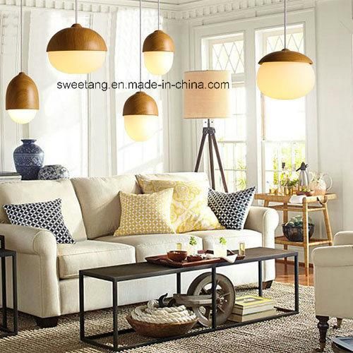 Modern Pendant Lamp Lighting with Wood Color Coffee Bar