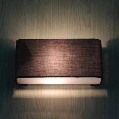 Restaurant Interior Square Brown Color Fabric Wall Lamp Modern Simple Design