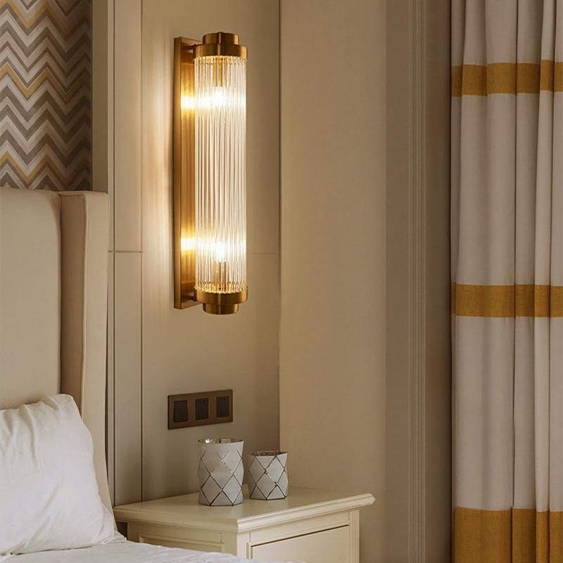 Bedside Livingroom Decoration LED Sconce Lamp Bathroom Home Light Crystal Golden Wall Light (WH-OR-152)