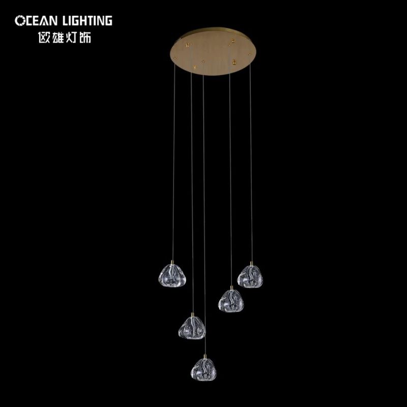 Wholesales Warm Lighting Luxury Spherical Metal 5*3W Crystal Chandelier