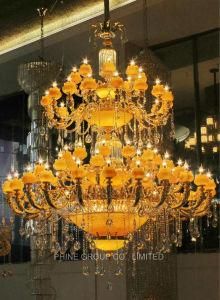 Phine Extravagant Crystal &amp; Jade Pendant Lamp/Chandelier for Villa or Hotel