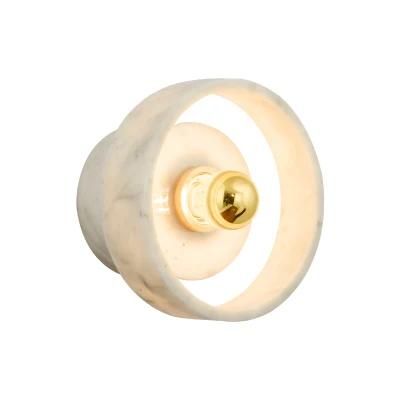 Marble Wall Lamp Post-Modern Round Balcony Cloakroom Simple Background Wall Aisle Bedroom Bedside Marble Wall Lamp