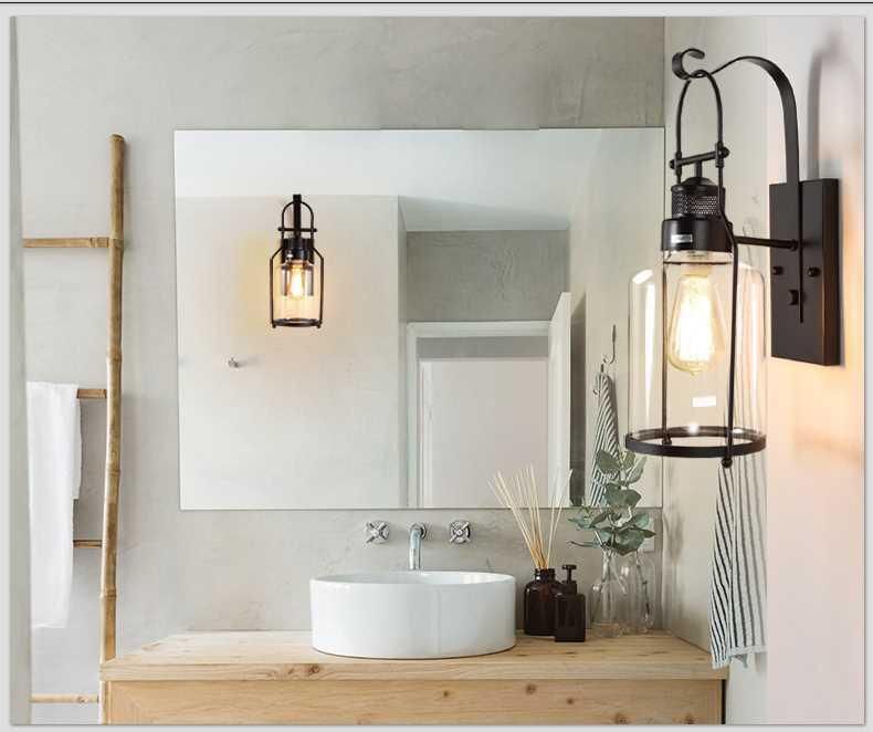Loft Retro Iron Garden Yard Wall Lamp Balcony Glass Outdoor Wall Light (WH-VR-42)