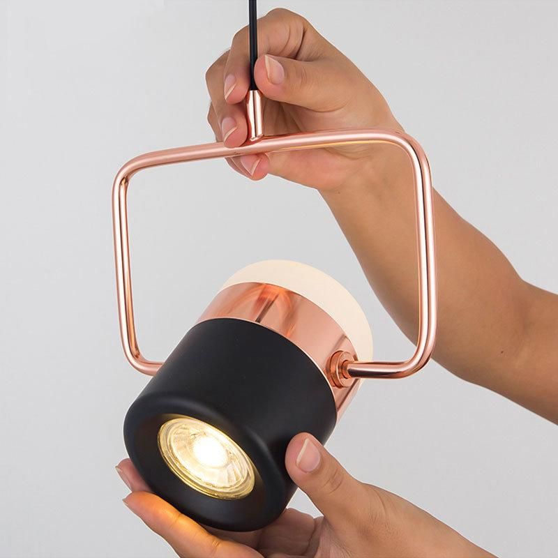 Postmodern LED Mini Pendant Light Wrought Iron Vintage Lights Simple Rose Gold Lamp Farmhouse Pendant Light (WH-AP-244)
