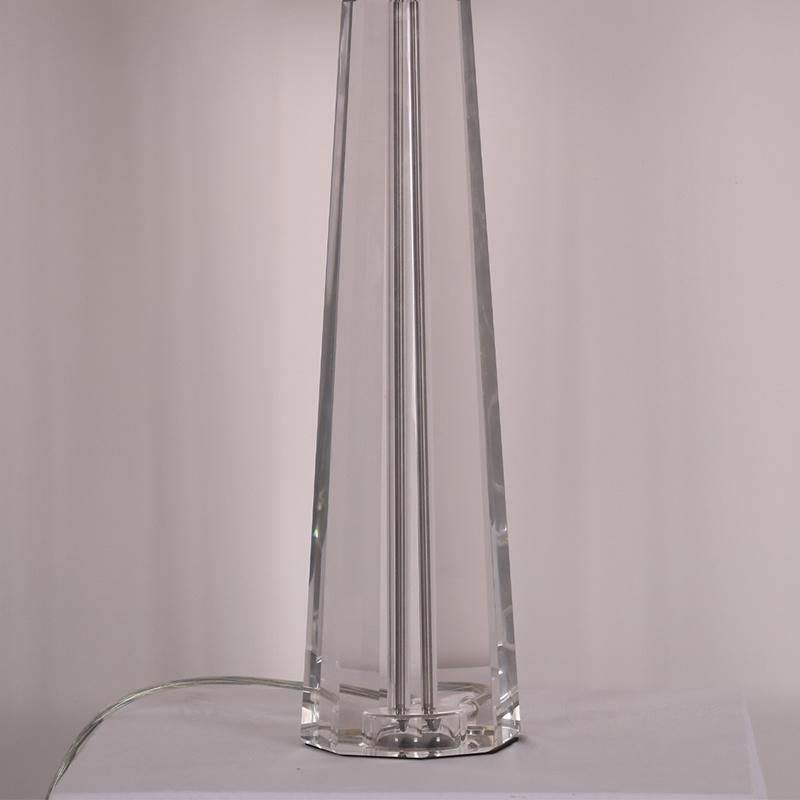 Octanonal Crystal Lamp Body White Fabric Shade Table Lamp
