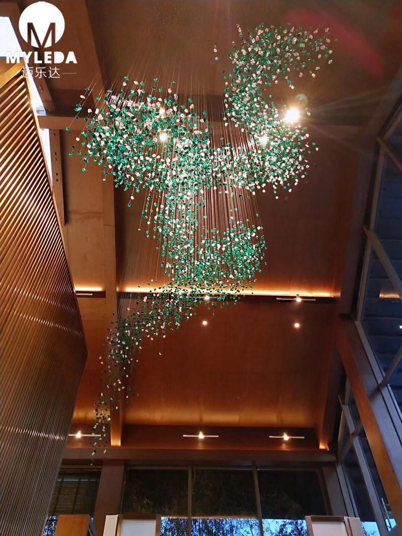 Modern Interior Project LED Lighting Art Glass Chandelier