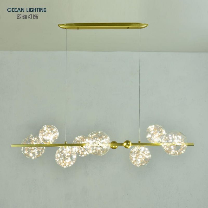 Ocean Lighting Hotsales Modern Chandelier Luxury Gold Glass Pendant Light