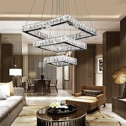 Modern LED Crystal Pendant Lamp for Island Lighting Fixtures for Dining Living Room