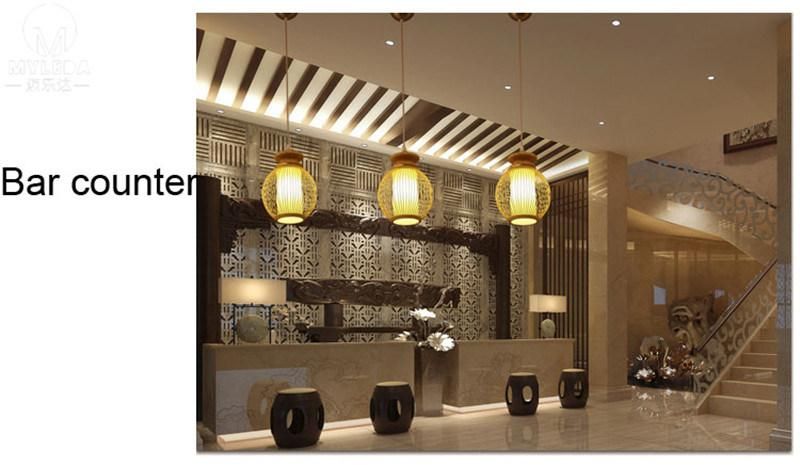 Chinese Restaruant Design Rattan Bamboo Pendant Light