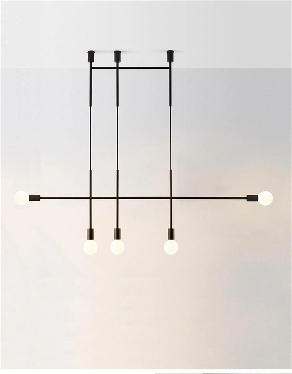 Modern Simple Iron Line Pendant Lights Post-Modern Designer Molecular Hanglamp Living Room Dining Room Restaurant Pendant Lamps