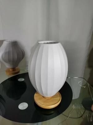 Modern Style Classic Silk White Round Table Lamp for Dining Room Home Decoration