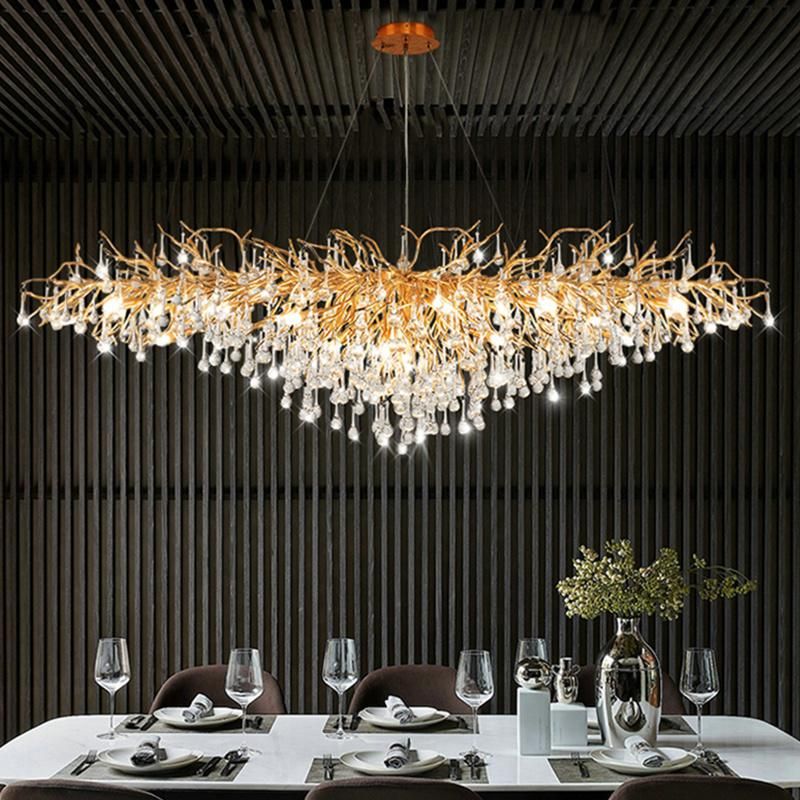 Dining Room Crystal Chandelier Villa Branch Hall Living Room Lamps