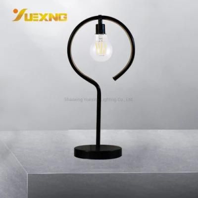 Curved Strip Bulb Light LED E27 Max 60W Table Lamp Luxury Black Desk Lamp