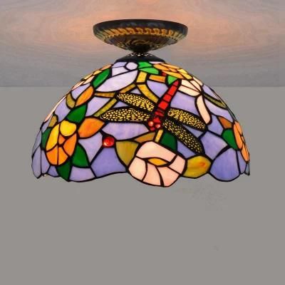 Tiffany Multi-Color Glass Dining Room Corridor Corridor Bathroom Blue Ceiling Lamp (WH-TA-22)