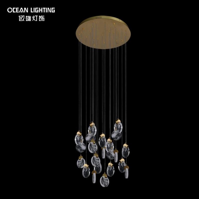 Indoor Warm Lighting 3000K Metal Crystal 22*3W Chandelier