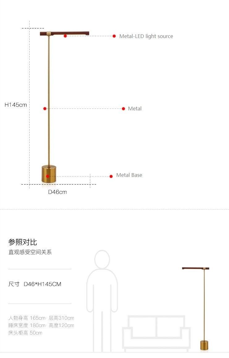 Modern LED Floor Lamp Bedroom Bedside Decoration Floor Light Living Room Long Lamp Standing Lighting (WH-MFL-55)