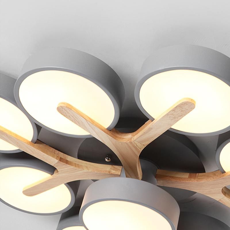 Wood Modern Ceiling Light Simple Livingroom Lamp Creative Study Light LED