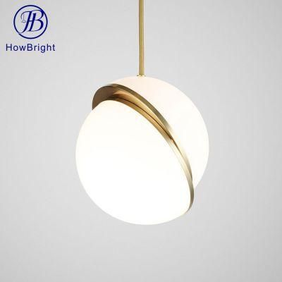 Modern Design Frosted Glass Globe Lampshade Pendant Light Indoor Hanging Light Fixture for Dining Room Bedroom Pendant Lamp