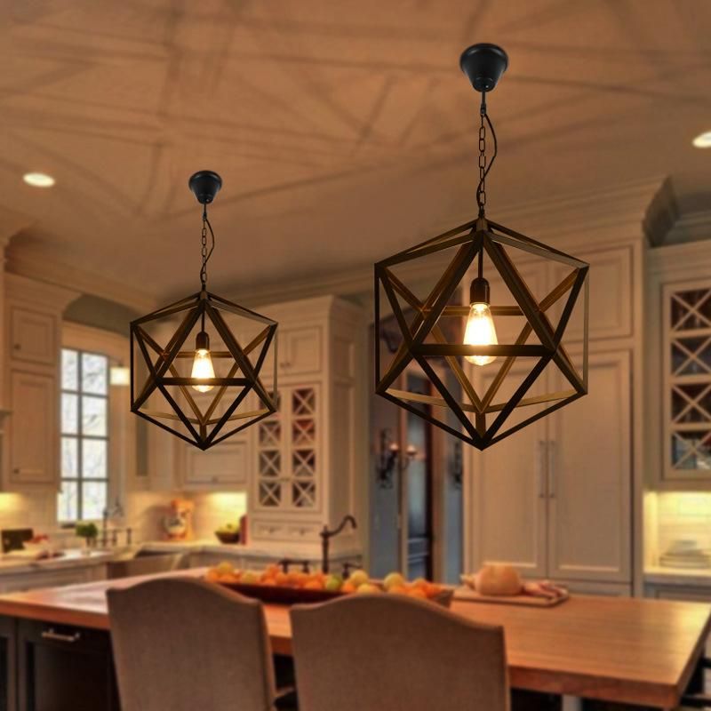 Cage Industrial Hanging Lights for Kitchen Dining Room Restaurant Lamp Fixtures (WH-VP-06)