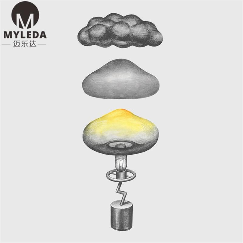 Mashroom Glass Golden Metal Hotel Modern Desk Table Lamp Light