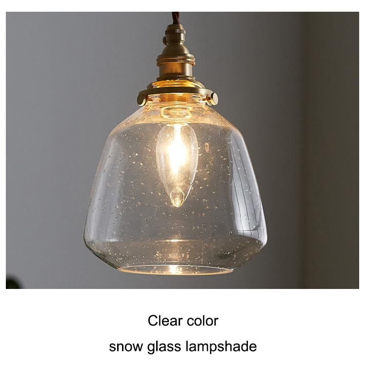 Retro Nordic Restaurant Aisle Brass Light Luxury Bubble Glass Chandelier