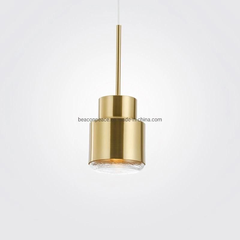 Nordic LED Brass Metal and Gold Glass Pendant Light