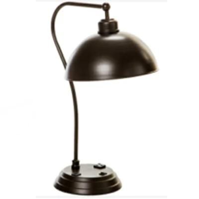 Dark Bronze Lacquered Metal Lamp Shade and Body Table Lamp.