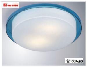 Indoor Modern Glass Round Decorative Study Room LED Ceiling Light