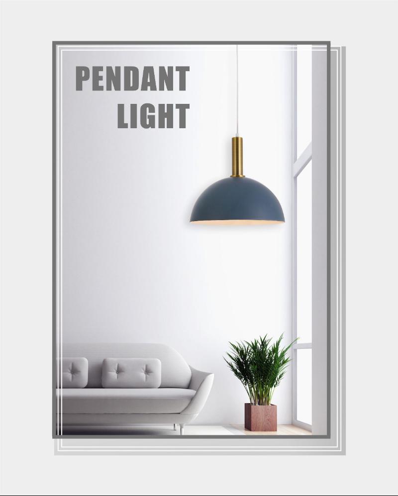 Semicircle Shape Metal Pendant Lamp Colorful Iron Indoor Lighting