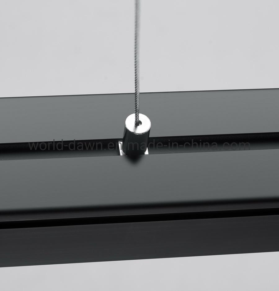 Indoor Office Lighting Modern Linear Chandelier Lamp 1.2m 36W Slim LED Ceiling Pendant Light with Black White PBT Housing