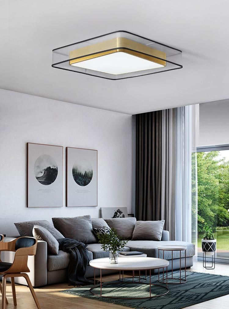 Modern Indoor Round Brass LED Decorative Ceiling Light Lamp