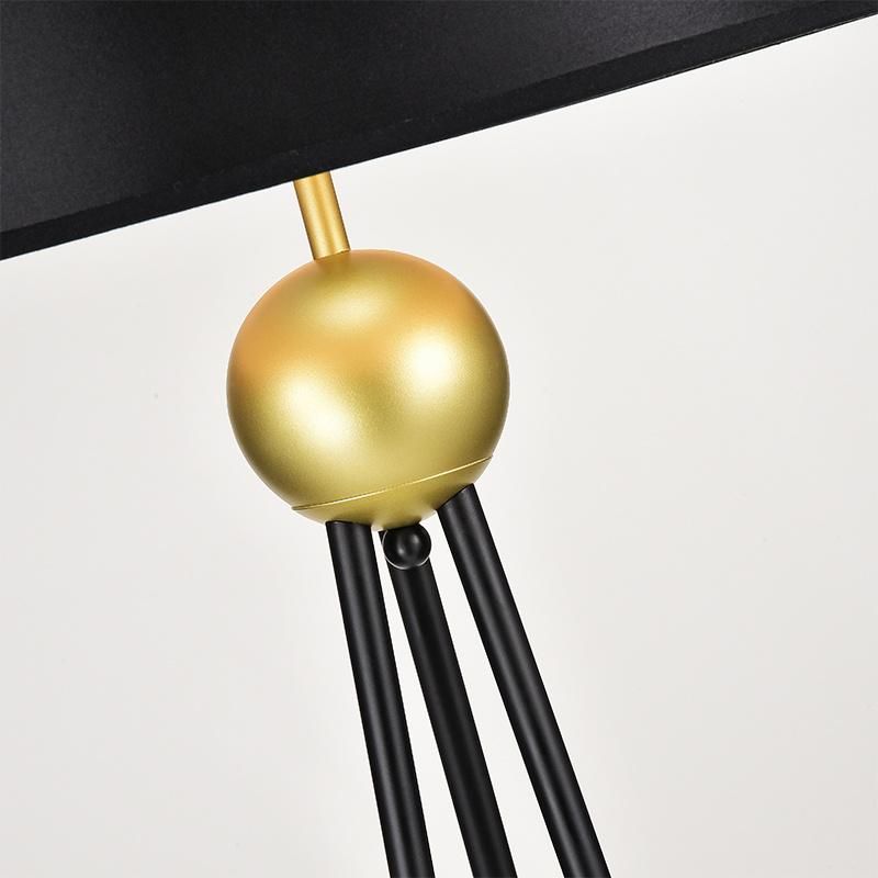 Hotel Industrial Retro Black Hardware Cloth Cover Living Room Standing Lamp (WH-VFL-13)
