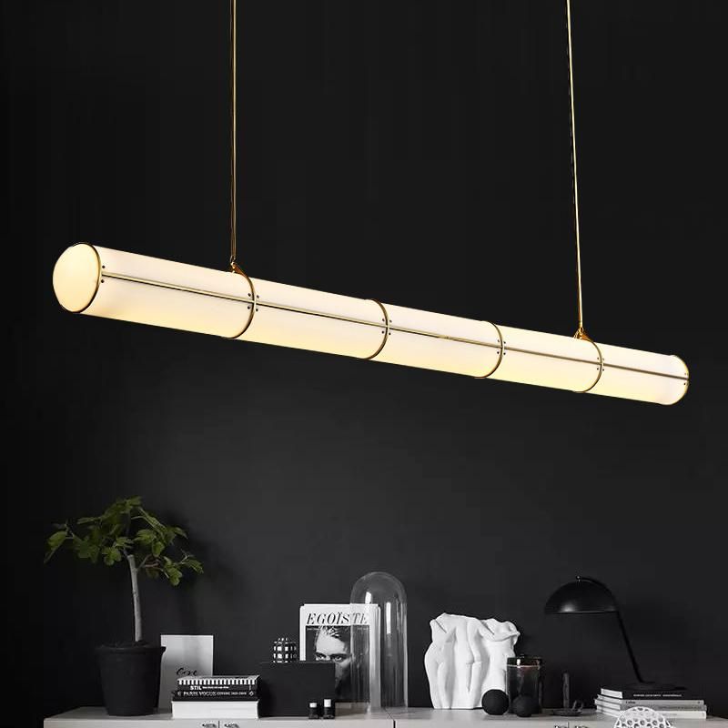 Cocise Style Simple Linear Shape Pendant Lamp Restaurant Bar Lamp Chandelier