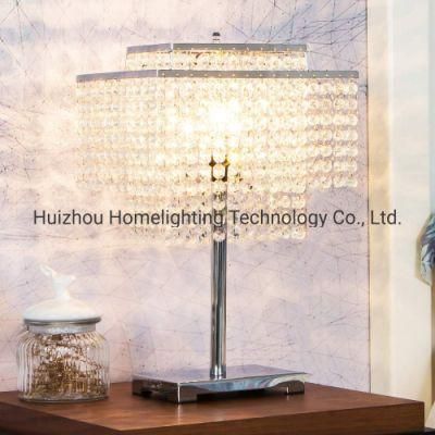 Jlt-5289 Elegant Double-Deck Crystal Table Lamp Bedside Nightstand Light
