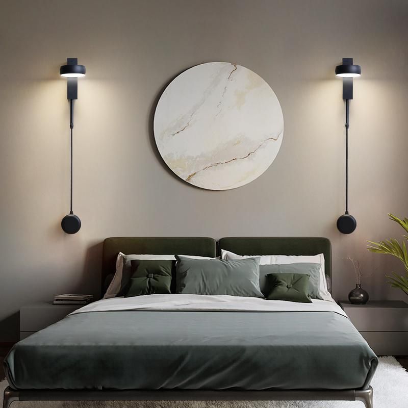 Bedroom Atelier Bedside Black Rotation LED Art Deco Lamp Bedside Light (WH-VR-87)
