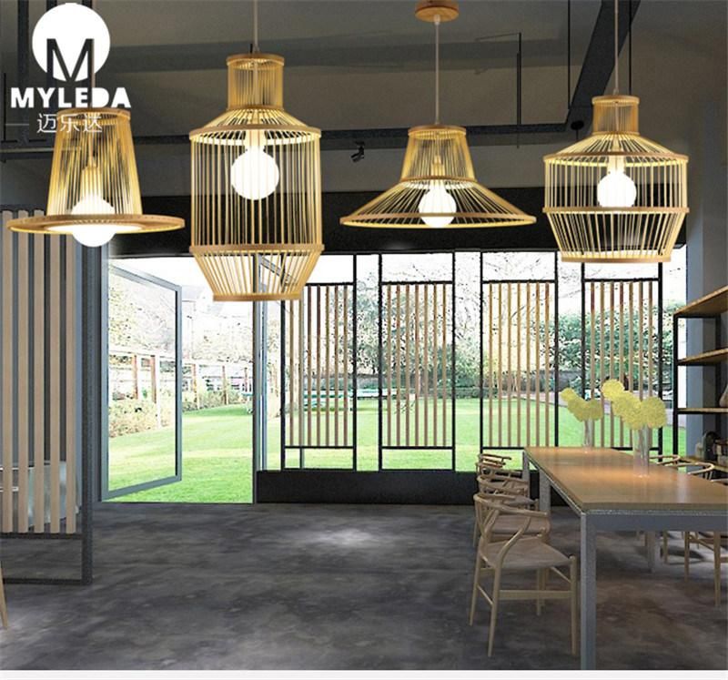 Restaruant Chinese Design Rattan Bamboo Garden Pendant Lights